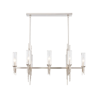 Torres Eight Light Pendant in Polished Nickel/Ribbed Glass (452|LP335838PNCR)