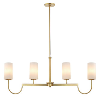 Town and Country Four Light Linear Chandelier in Satin Brass (16|32004SWSBR)