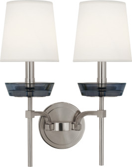 Cristallo Two Light Wall Sconce in Polished Nickel w/ Smoke Crystal (165|S609)