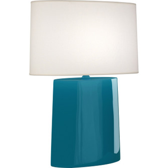 Victor One Light Table Lamp in Peacock Glazed Ceramic (165|PC03)