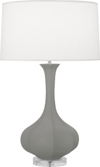 Pike One Light Table Lamp in MatteSmoky Taupe Glazed Ceramic w/Lucite (165|MST96)