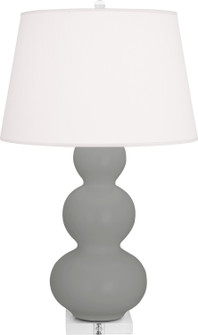 Triple Gourd One Light Table Lamp in Matte Smoky Taupe Glazed Ceramic w/Lucite (165|MST43)