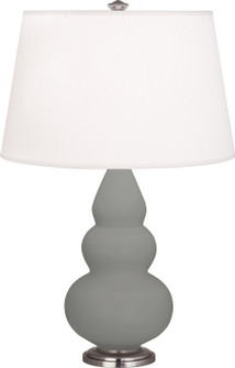 Small Triple Gourd One Light Accent Lamp in Matte Smokey Taupe Glazed Ceramic w/Antique Silver (165|MST32)