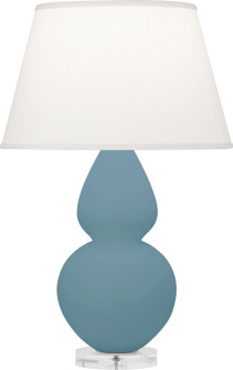 Double Gourd One Light Table Lamp in Matte Steel Blue Glazed Ceramic w/Lucite (165|MOB62)