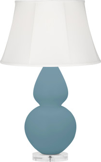 Double Gourd One Light Table Lamp in Matte Steel Blue Glazed Ceramic w/Lucite Base (165|MOB61)