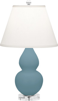 Small Double Gourd One Light Accent Lamp in Matte Steel Blue Glazed Ceramic w/Lucite Base (165|MOB53)