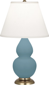 Small Double Gourd One Light Accent Lamp in Matte Steel Blue Glazed Ceramic w/Antique Natural Brass (165|MOB50)