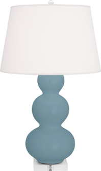 Triple Gourd One Light Table Lamp in Matte Steel Blue Glazed Ceramic w/Lucite (165|MOB43)