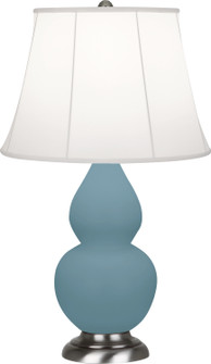 Small Double Gourd One Light Accent Lamp in Matte Steel Blue Glazed Ceramic w/Antique Silver (165|MOB12)