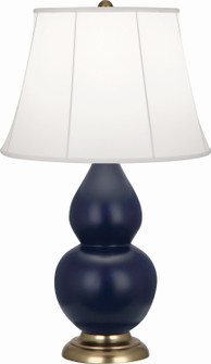 Small Double Gourd One Light Accent Lamp in Matte Midnight Blue Glazed Ceramic w/Antique Brass (165|MMB14)