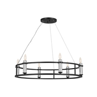 Rosalind Six Light Chandelier in Black (12|52490BK)