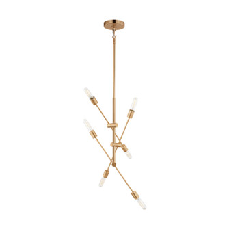 Axis Six Light Chandelier in Satin Brass (454|3100506-848)