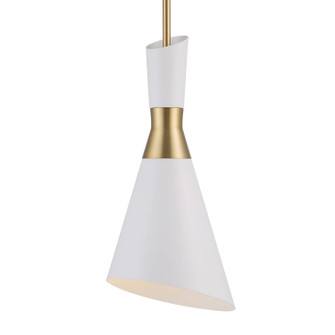 Eames One Light Mini Pendant in Antique Brass & White (52|21560)