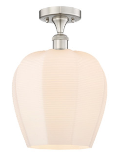 Edison One Light Semi-Flush Mount in Brushed Satin Nickel (405|616-1F-SN-G461-12)