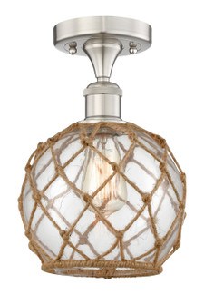 Edison One Light Semi-Flush Mount in Brushed Satin Nickel (405|616-1F-SN-G122-8RB)