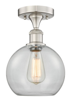 Edison One Light Semi-Flush Mount in Brushed Satin Nickel (405|616-1F-SN-G122-8)