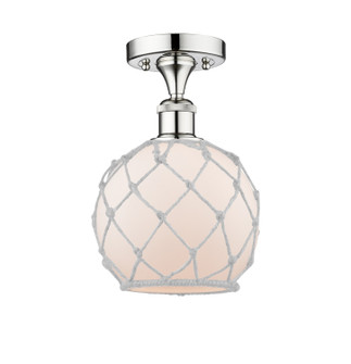 Edison One Light Semi-Flush Mount in Polished Chrome (405|616-1F-PC-G121-8RW)