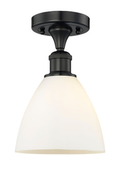 Edison One Light Semi-Flush Mount in Matte Black (405|616-1F-BK-GBD-751)