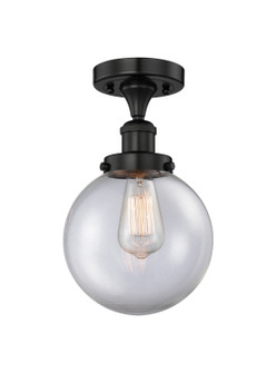 Edison One Light Semi-Flush Mount in Matte Black (405|616-1F-BK-G202-8)