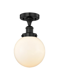 Edison One Light Semi-Flush Mount in Matte Black (405|616-1F-BK-G201-8)