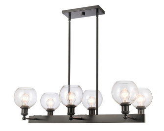 Ballston Six Light Island Pendant in Matte Black (405|341-6CR-BK-G121-6)