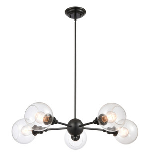 Ballston Five Light Chandelier in Matte Black (405|341-5CR-BK-G122-6)