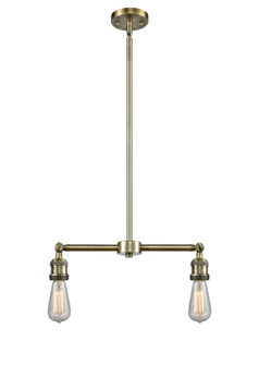 Franklin Restoration Two Light Island Pendant in Antique Brass (405|209-AB)