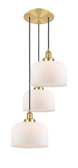 Franklin Restoration Three Light Pendant in Brushed Satin Nickel (405|113F-3P-SN-G74-L)