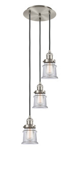 Franklin Restoration Three Light Pendant in Brushed Satin Nickel (405|113F-3P-SN-G182S)