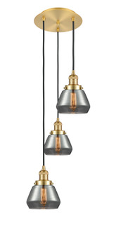 Franklin Restoration Three Light Pendant in Satin Gold (405|113F-3P-SG-G173)