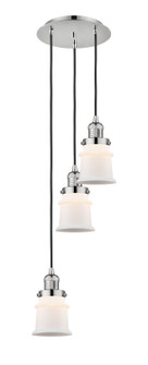 Franklin Restoration Three Light Pendant in Polished Nickel (405|113F-3P-PN-G181S)