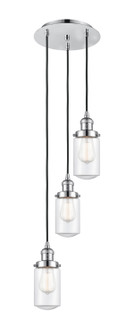 Franklin Restoration Three Light Pendant in Polished Chrome (405|113F-3P-PC-G312)