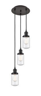 Franklin Restoration Three Light Pendant in Oil Rubbed Bronze (405|113F-3P-OB-G314)