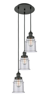Franklin Restoration Three Light Pendant in Matte Black (405|113F-3P-BK-G184)