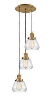 Franklin Restoration Three Light Pendant in Brushed Brass (405|113F-3P-BB-G172)
