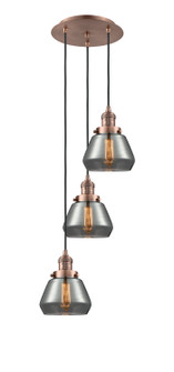 Franklin Restoration Three Light Pendant in Antique Copper (405|113F-3P-AC-G173)