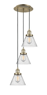 Franklin Restoration Three Light Pendant in Antique Brass (405|113F-3P-AB-G44)
