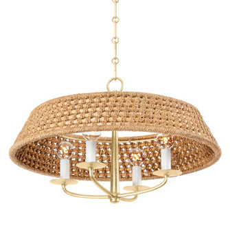 Bradley Four Light Chandelier in Vintage Gold Leaf (70|2722-VGL)