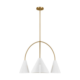 Cambre LED Chandelier in Matte White and Burnished Brass (454|KC1113MWTBBS-L1)