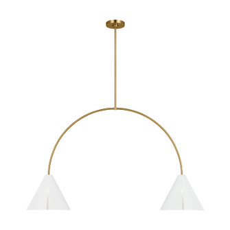 Cambre LED Linear Chandelier in Matte White and Burnished Brass (454|KC1102MWTBBS-L1)