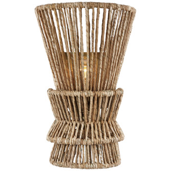 Antigua LED Wall Sconce in Antique-Burnished Brass and Natural Abaca (268|CHD 2015AB/NAB)