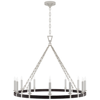 Darlana5 LED Chandelier in Polished Nickel and Black Rattan (268|CHC 5873PN/BRT)