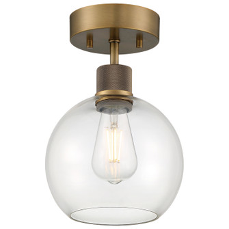 Port Nine Burgundy LED Semi Flush Mount in Antique Brushed Brass (18|63148LEDDLP-ABB/CLR)