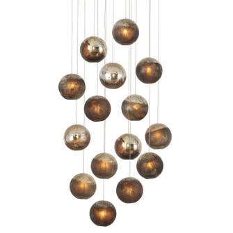 Pathos 15 Light Pendant in Antique Silver/Antique Gold/Matte Charcoal (142|9000-1015)