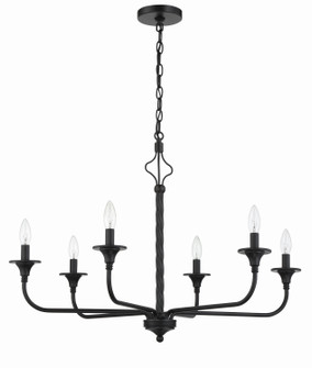 Jolenne Six Light Chandelier in Flat Black (46|57026-FB)