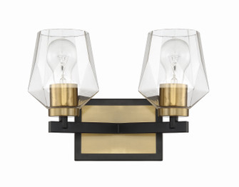 Avante Grand Two Light Vanity in Flat Black/Satin Brass (46|56902-FBSB)