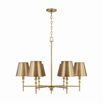 Whitney Six Light Chandelier in Aged Brass (65|449761AD-707)