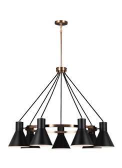 Towner Seven Light Chandelier in Satin Brass (1|3141307EN3-848)