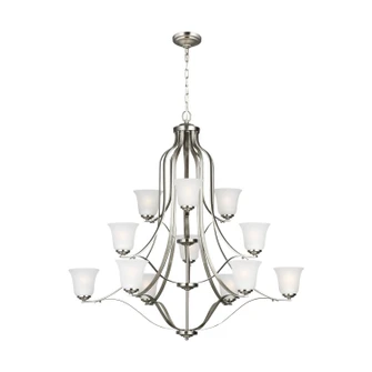 Emmons 12 Light Chandelier in Brushed Nickel (1|3139012EN3-962)