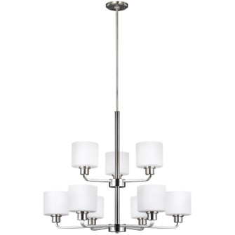 Canfield Nine Light Chandelier in Brushed Nickel (1|3128809EN3-962)